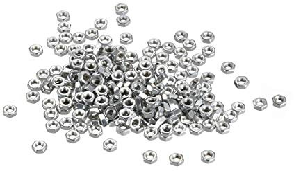 sourcing map 200Stk. Sechskantmuttern M3x0.5mm metrisches Grobgewinde Sechskantmutter verzinkt Silber Farbton