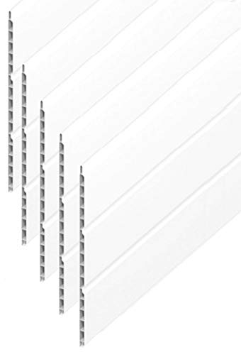 5 Metre x 300 Millimetre White UPVC Plastic Soffit Board Hollow Cladding Pack of 5
