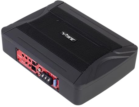 VIBE Car Audio Car Audio 240W Pulse PULSEC8A-V0 Underseat Ultra Slim Compact Active Subwoofer System, Die-Cast Aluminium loaded subwoofer enclosure, under seat subwoofer enclosure