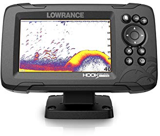 Lowrance Hook Reveal 5 with Deep Water Performance - 5-inch Fish Finder with HDI Transducer, C-MAP Contour+ Chart Card