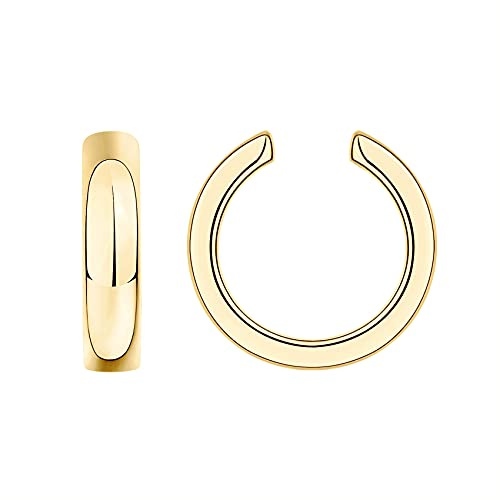 PAVOI 14K Yellow Gold Plated Modern Ear Cuff | Womens Ear Lobe Cuff | Piercing Free Earring