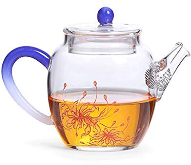 théières theiere Théière thermique de théière en verre avec machine à thé filtrante convient parfaitement à des feuilles en vrac ou à thé en fleurs idéal et thé pratique Feuilles mobiles et théière fl