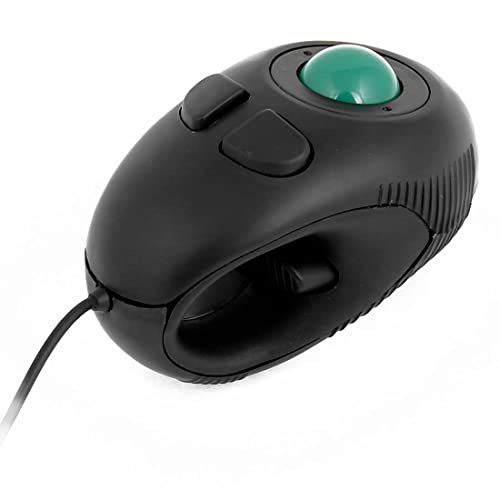 Ruilogod Dator Portable 3-Button Handheld 4D Mini USB Trackball Mouse Black