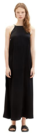 TOM TAILOR Denim dam maxi satinklänning, 14482 – djup svart, XL