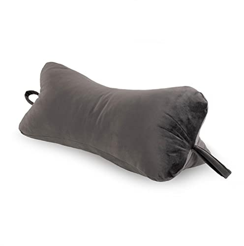 H&F Heimtextilien H&F | Kissen Kopfkissen Lesekissen Leseknochen Nackenkissen Nackenrolle Knochenkissen Reisekissen Waschbar, für Bett, Sofa 2-er Set | Farbe: Dunkelgrau Velvet