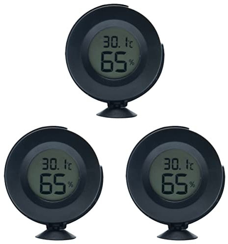 iplusmile 3 Pz Tester Incubatrice Terrari Igrometro Allevamento Accurato Rettili Pesce Conter Igrometri Tazza Acquario Digitale Ad Alta Temperatura -In- Rettile Pet Tank Metro Rotondo