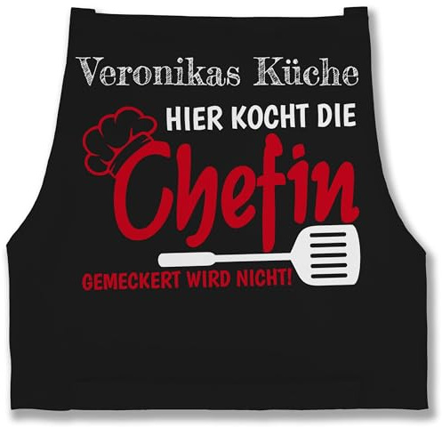 Geschenk mit Namen personalisiert by Shirtracer - Schürze - Kochschürze - Hier kocht die Chefin