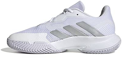 adidas Women's CourtJam Control Tennis Shoes, Cloud White/Silver/Cloud White, 5 UK