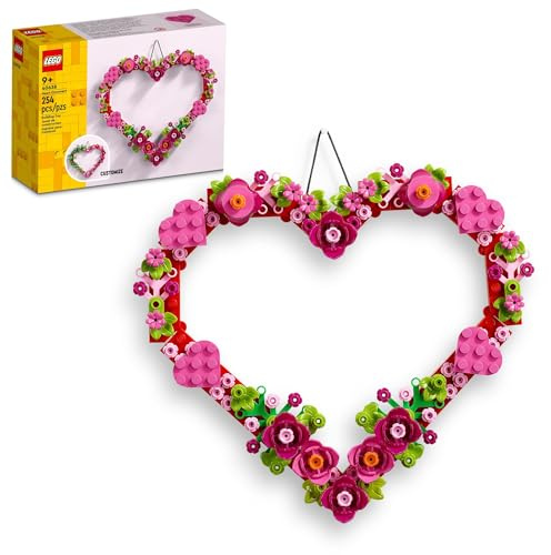 LEGO Creator Corazón Decorativo, Juguete de Construcción para Niños y Niñas de 9 Años o Más, Decoración de Dormitorio Infantil o Accesorio de Pared, Idea de Regalo para el Día de la Madre 40638