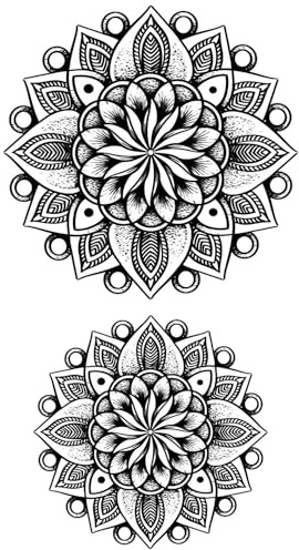Temporäre tattoos kleine Mandalas - 1 Blatt von Fake tattoos | Mandala Tätowierung | Schwarz | Kleine Mandalas Klebetattoos, Herren, Damen - TATTOO YOUR STYLE