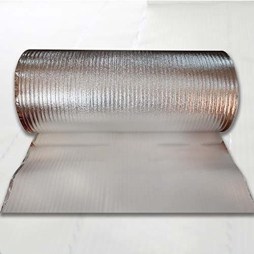 HARICSET Foglio di Alluminio Isolamento Anticalpestio Sottopavimento per Laminato Spessore 2mm di Isolamento Acustico da Calpestio Isolamento del Pavimento per Parquet Laminato(Size:1 * 25m)