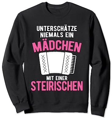 Mädchen Mit Einer Steirischen Harmonika Akkordeon Sweatshirt