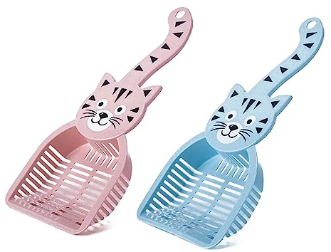 LAKYMIE 2 Stück Streuschaufel Katzenklo Schaufel Katzenstreuschaufel Plastikstreuschaufel Cat Litter Scoop für Haustier Katzen Hunde