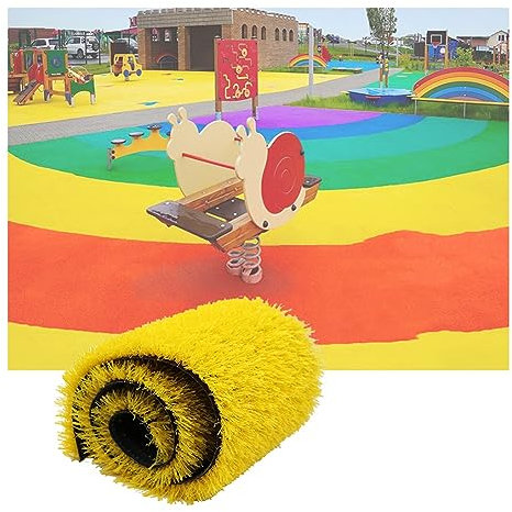 Realistischer Kunstrasen, Indoor-Outdoor-Teppich, Kunstgras-Teppich, Hundegrasmatte Mit Drainagelöchern, Natürliche Synthetische Grasmatte, Für Balkongarten, Schneidbar ( Farbe : Gelb , Größe : 47.2x1