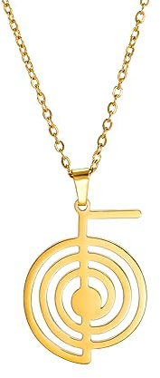 Amaxer Reiki Cho Ku Rei Halskette Heilende Energie Yoga Kraft Heilige Geometrie Schutz Amulett Edelstahl Schmuck Anhänger Halskette