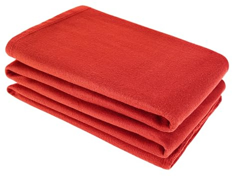 Scarlet Larkspur Double Bed Fleece Blanket - 150x220 cm, Red | Super Soft Polyester Throw for Sofa, Couch & Bed | Warm & Lightweight Blanket for All Season