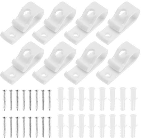 EMSea 8pcs Clips de Sécurité pour Store Enrouleur en Plastique Clips de Cordon Chaîne de Store Enrouleur Romain en P pour Stores Vénitiens en Nid d'abeille à Rouleau Romain Vertical, Blanc