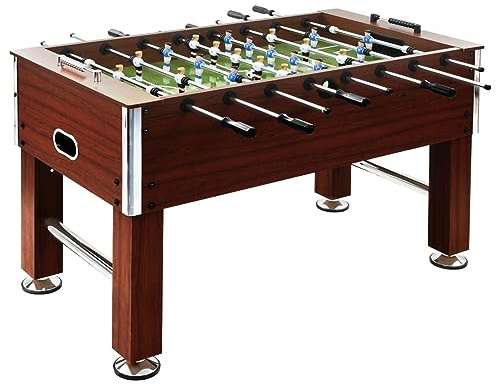 Gecheer Mesa de Fútbol de Mesa, Juego de Competición Individual o en Grupo, 140 x 74,5 x 87,5 cm, MDF + Acero, para Niños y Adultos