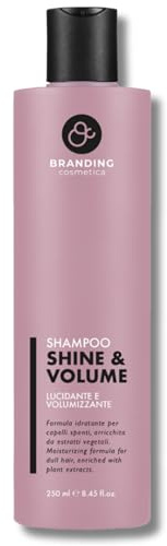 Branding Cosmetica Champú orgánico vegetal voluminizador y brillante para cabello opaco y seco 250 ml