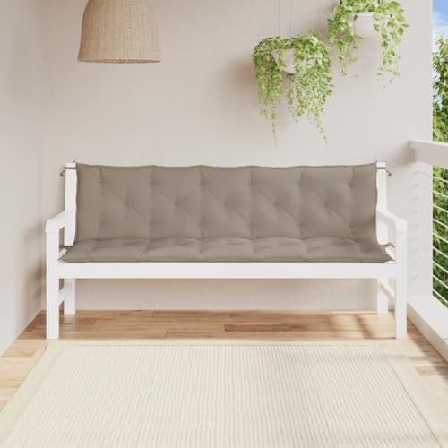 Rantry Gartenbank Auflagen 2 STK. Bankkissen Bankauflage Sitzkissen und Rückenkissen Bankpolster Polsterauflage Auflage für Gartenbank & Hollywoodschaukel Taupe 180x50x7 cm Oxford-Gewebe