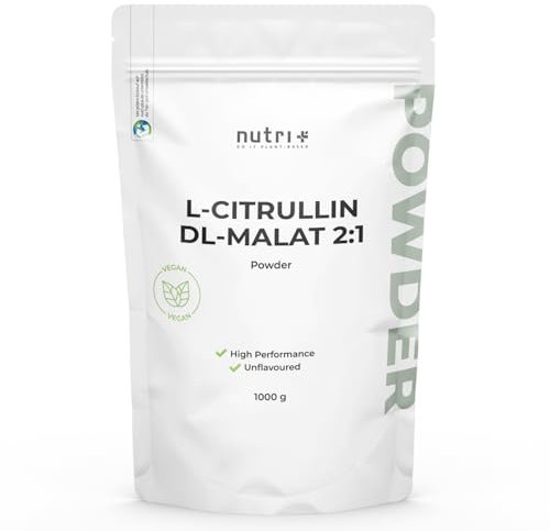 L-Citrullina Malato Polvere 1 kg – Dose elevata + vegana + pura – Bodybuilding e Fitness Booster – L-citrulline Malate DL 2:1 – Qualità premium dalla Fermentazione vegetale