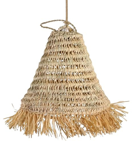 Bohome Living - Suspension en Osier Naturel, Luminaire de Chambre, Suspension en Raphia, Fait main (Ø30 x H30cm)