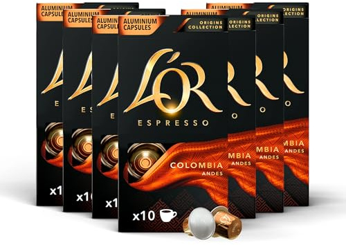 L'OR Origins Colombia Coffee Pods, 7 Packs, Total 70 Coffee Capsules