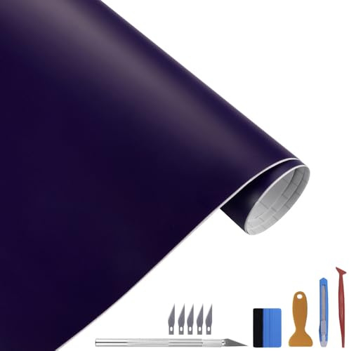 NewL Matte Vinylfolie, Selbstklebende Folie, Luftablassblase, für den Außenbereich geeignet für den Automobilgebrauch, enthält Installationswerkzeuge (violett, 30cm x 300cm)