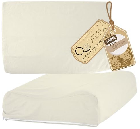 SideEasy 30x50 cm Gesundheitskissen Bezug Creme Vollschutzbezug | Baumwolle Nackenkissen, Nackenstützkissen Bezug mit Reißverschluss, Kissenschoner für Kopfkissen, Schlafkissen