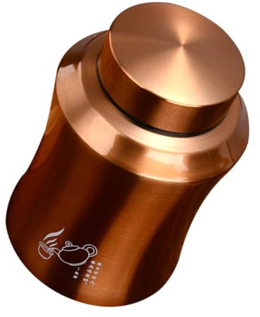 LALADEFIEE Edelstahl Teedose Klein Goldfarbig Luftdichter Tragbarer Teeaufbewahrungsbehälter Mit Versiegeltem Deckel Geeignet Für Lose Teesorten Küche Büro Teehaus Und Haushalt