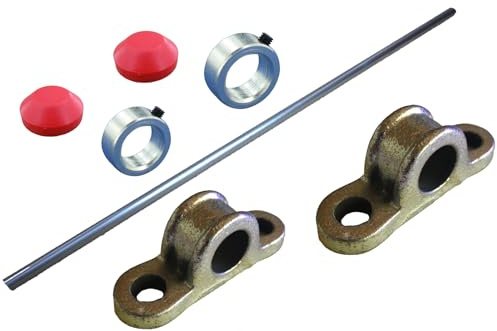 Rollentechnik 1 Stück Achse Ø 20 x 1,5 mm, Radachse 500 mm, 2 Stellringe, 2 Achsbock, 2 Endkappen für Bollerwagen, Kippwagen, Bau von
