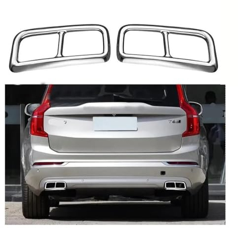 For XC90 2015-2020 Car Rear Exhaust Muffler End Pipe Stickers Cover Trims Accessories Stainless Steel 2PCS Exhaust Pipe Tailpipe