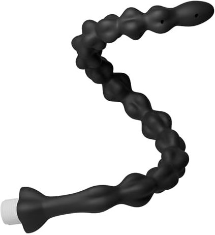 AMAZBEE 20in Buse de lavement anal pour le nettoyage du côlon Douche pour le vagin et l'anus Perles de traction anales en silicone Tête de douche pour bouchon anal