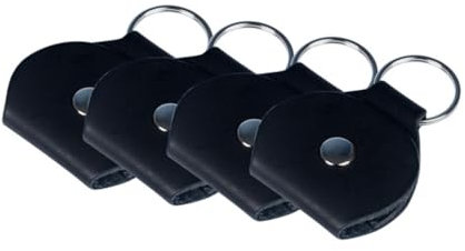 Generisch 2stücke Gitarren Plektrum Halter Aus Pu-Leder Tragbare Schlüsselanhänger-Tasche Für Gitarristen Schwarz Mit Metallring Schlüsselbefestigung Für Plectrum Aufbewahrung
