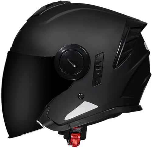 Casque Moto Vintage, Casques Jet avec Visière Casques Bols Casque Mobylette avec Lunettes Homologué Dot/ECE Rétro Demi Casque Moto Vélo Scooter Chopper pour Adultes Homme Et Femme