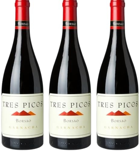 Borsao Tres Picos vino tinto crianza elaborado con Garnacha de España, 15% Vol., con aromas intensos, cuerpo equilibrado y notas frutales y especiadas.| 3 botellas