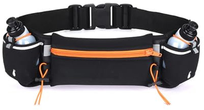 Gurxi 1 Stück Laufen Zubehör Trinkgürtel Laufen Hydration Band Reflektierend Bauchtasche Mit Flaschenhalter Laufgürtel Mit Trinkflasche (2 x 175 Ml) Für Outdoor Jogging & Lang-Lauf Zubehör