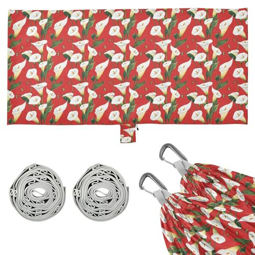Hamac d'extérieur motif lys Calla avec corde de suspension pour terrasse, arrière-cour, base de salon