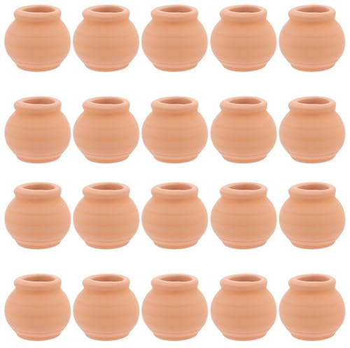 GORGECRAFT 20 st mini lerkrukor miniatyr liten blomma keramik planterare suckulent barnkammare kruka liten behållare för fe trädgård kontor skrivbord fönsterbräda dekoration dockhus bröllop presenter