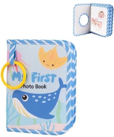 Baby Fotoalbum Stoff - Erinnerungsbuch, Fotoalbum Baby Stoff, Lebensjahr Kinder, Mein Erstes Babyalbum Buch, Stoffbuch Babybuch Fotobuch für Kinder Kleinkinder Neugeborene, Meerestiere