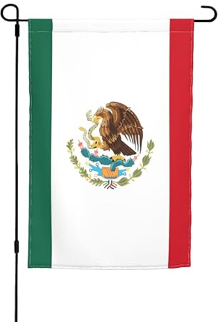 TYUMH Drapeau du Mexique décoratif de jardin imprimé 30,5 x 45,7 cm pour utilisation dans les cours, jardins, pots de fleurs et balcons