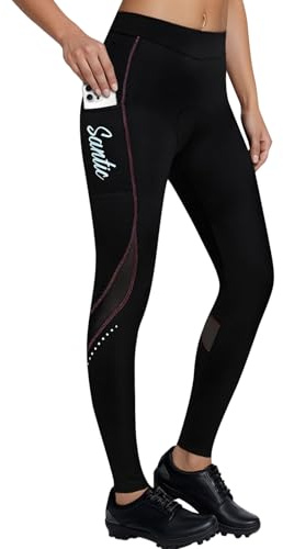 Santic Pantalon de Cyclisme pour Femmes Pantalon de Vélo Cycling Legging avec Rembourrage en Mousse 4D Haute Densité Haute Elasticité et Respirante
