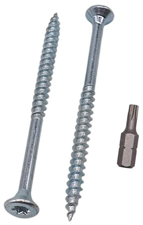 SKIR'CO (50 Stück) Holzschrauben aus verzinktem Stahl 4,0 x 60 mm, Torx Senkkopf, Spanplattenschrauben, teilgewindet