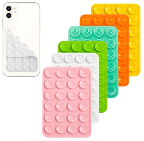 BCHMN 6 Pièces Ventouse Telephone Portable Double Face Support en Silicone,Mains Libres Suction Phone Holder PolyvalentTous Les modèles de téléphones,Durable et Facile à Utilise (B)