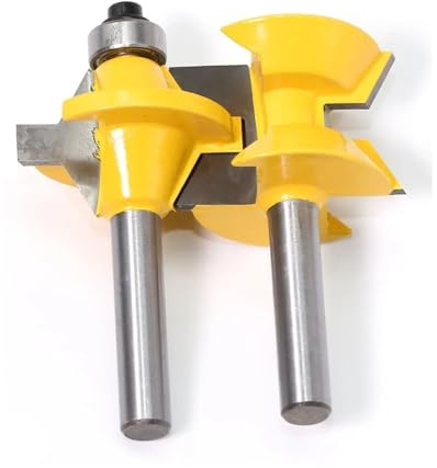 2Pcs 8mm Shank Router Bit Set 120 Degree Woodworking Groove Chisel Cutter Tool Router Bit Set for Wood Planer(12.7mm Shank)