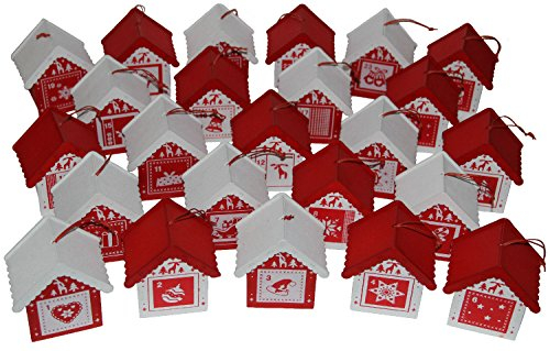 Adventskalender Weihnachtsdorf aus Holz mit 24 Häuschen zum Befüllen