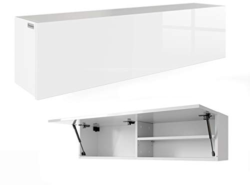 RODRIGO PlatanRoom Badschrank weiß schwarz 120 x 30 x 25 cm breit Badmöbel Badezimmer Hängeschrank Schrank Hänger Hochglanz