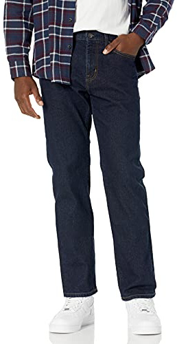 Amazon Essentials Jean Stretch Coupe Droite - couleurs abandonnées Homme, Rincé, 29W / 34L
