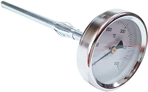 Termometro Forno Legna Barbecue 0-500 Gr Sonda Rigida 15 Cm Temperatura