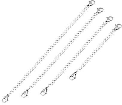 Artibetter 4Pcs Edelstahl Kettenverlängerung mit Karabinerverschluss Halskette Extender Armband Extender Ketten für Schmuckherstellung (Silber)